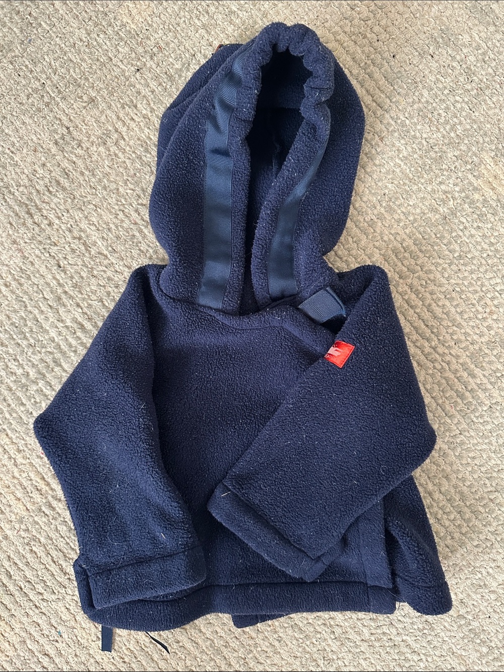 Kids Navy Fleece Hooded Jacket